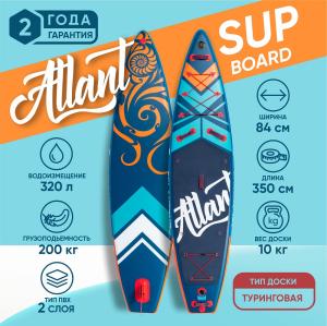 SUP Доска ATLANTSUP MIDDLE 11' 6 Dark ТЕСТОВАЯ только доска