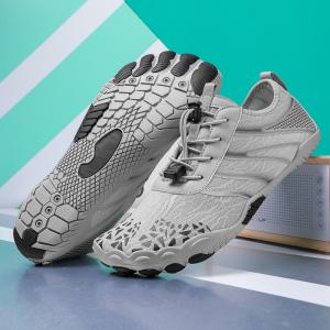 Пляжные рифовые гидротапки с усиленной подошвой и шнуровкой A826 серый