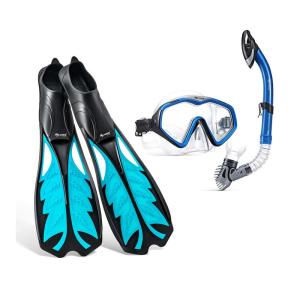 Маска с трубкой и ластами комплект для плавания Wave F-6860