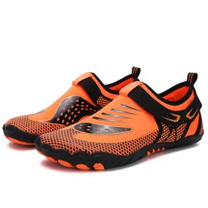 Пляжные рифовые гидротапки с усиленной подошвой на липучке A081 оранжевые