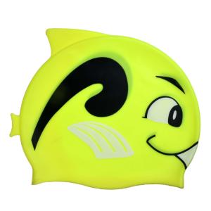Шапочка для плавания силиконовая детская "Рыбка с улыбкой" (Салатовый)